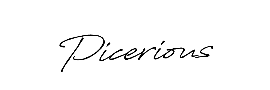 Design your own signature with our free online signature maker. With this signature software, you can create a handwritten (Antro_Vectra_Bolder) signature for name Picerious. Picerious signature style 7 images and pictures png