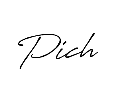 The best way (Antro_Vectra_Bolder) to make a short signature is to pick only two or three words in your name. The name Pich include a total of six letters. For converting this name. Pich signature style 7 images and pictures png