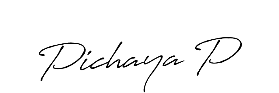 Similarly Antro_Vectra_Bolder is the best handwritten signature design. Signature creator online .You can use it as an online autograph creator for name Pichaya P. Pichaya P signature style 7 images and pictures png