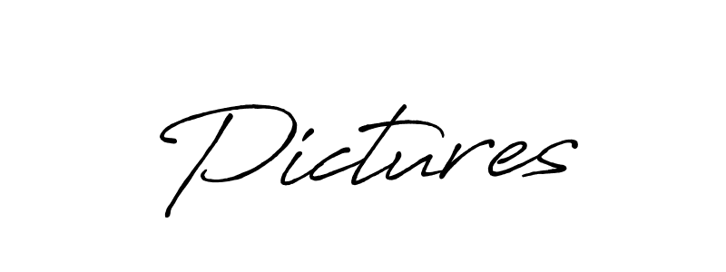 Design your own signature with our free online signature maker. With this signature software, you can create a handwritten (Antro_Vectra_Bolder) signature for name Pictures. Pictures signature style 7 images and pictures png