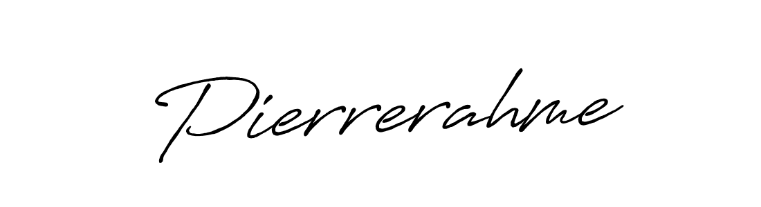 Similarly Antro_Vectra_Bolder is the best handwritten signature design. Signature creator online .You can use it as an online autograph creator for name Pierrerahme. Pierrerahme signature style 7 images and pictures png