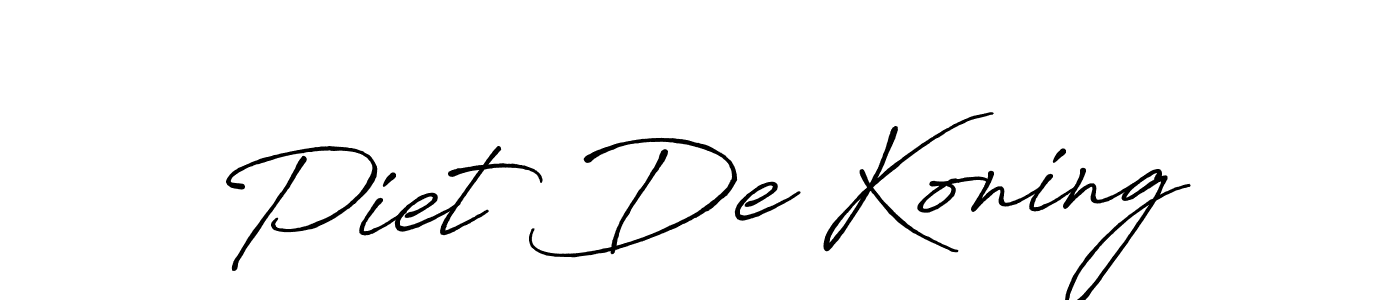 Make a beautiful signature design for name Piet De Koning. With this signature (Antro_Vectra_Bolder) style, you can create a handwritten signature for free. Piet De Koning signature style 7 images and pictures png