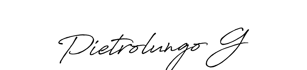 if you are searching for the best signature style for your name Pietrolungo G. so please give up your signature search. here we have designed multiple signature styles  using Antro_Vectra_Bolder. Pietrolungo G signature style 7 images and pictures png