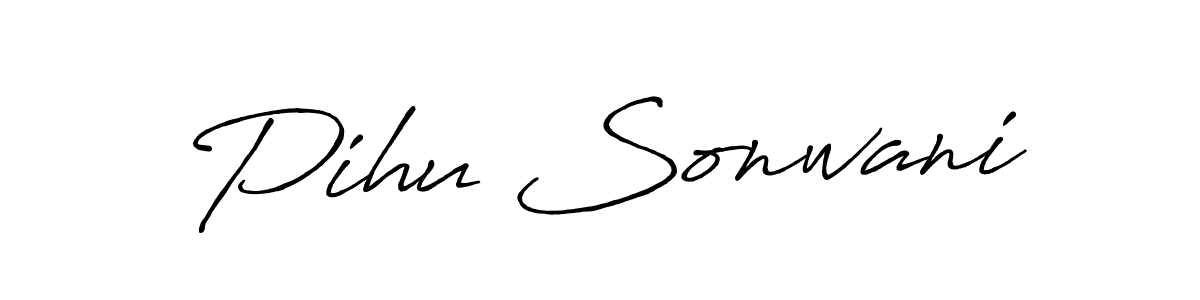 This is the best signature style for the Pihu Sonwani name. Also you like these signature font (Antro_Vectra_Bolder). Mix name signature. Pihu Sonwani signature style 7 images and pictures png