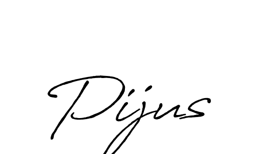 Use a signature maker to create a handwritten signature online. With this signature software, you can design (Antro_Vectra_Bolder) your own signature for name Pijus. Pijus signature style 7 images and pictures png