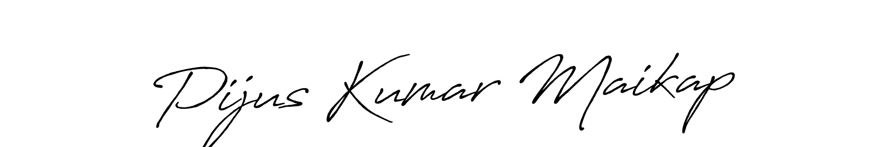 The best way (Antro_Vectra_Bolder) to make a short signature is to pick only two or three words in your name. The name Pijus Kumar Maikap include a total of six letters. For converting this name. Pijus Kumar Maikap signature style 7 images and pictures png