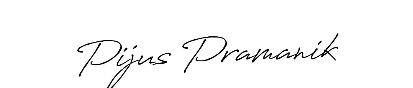 Make a beautiful signature design for name Pijus Pramanik. With this signature (Antro_Vectra_Bolder) style, you can create a handwritten signature for free. Pijus Pramanik signature style 7 images and pictures png