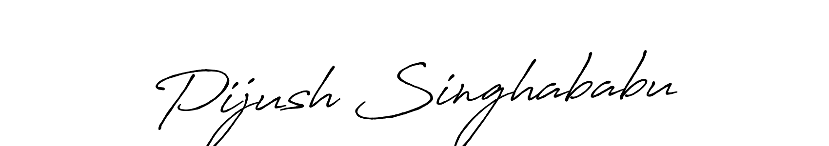 Design your own signature with our free online signature maker. With this signature software, you can create a handwritten (Antro_Vectra_Bolder) signature for name Pijush Singhababu. Pijush Singhababu signature style 7 images and pictures png