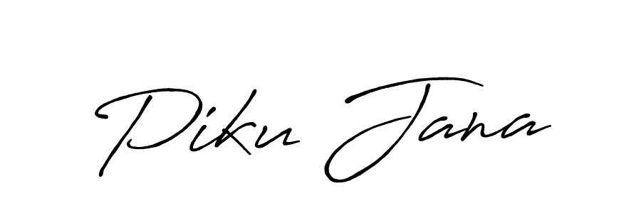 Piku Jana stylish signature style. Best Handwritten Sign (Antro_Vectra_Bolder) for my name. Handwritten Signature Collection Ideas for my name Piku Jana. Piku Jana signature style 7 images and pictures png