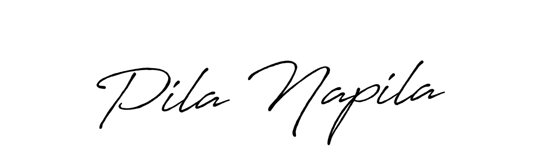 How to make Pila Napila name signature. Use Antro_Vectra_Bolder style for creating short signs online. This is the latest handwritten sign. Pila Napila signature style 7 images and pictures png
