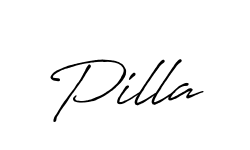Use a signature maker to create a handwritten signature online. With this signature software, you can design (Antro_Vectra_Bolder) your own signature for name Pilla. Pilla signature style 7 images and pictures png