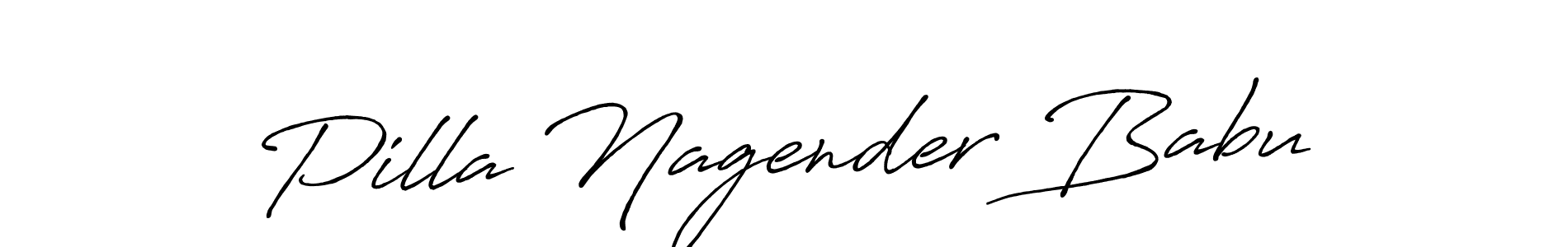 Create a beautiful signature design for name Pilla Nagender Babu. With this signature (Antro_Vectra_Bolder) fonts, you can make a handwritten signature for free. Pilla Nagender Babu signature style 7 images and pictures png