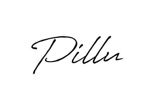 How to make Pillu signature? Antro_Vectra_Bolder is a professional autograph style. Create handwritten signature for Pillu name. Pillu signature style 7 images and pictures png