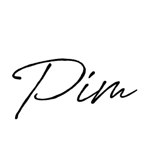 Use a signature maker to create a handwritten signature online. With this signature software, you can design (Antro_Vectra_Bolder) your own signature for name Pim. Pim signature style 7 images and pictures png