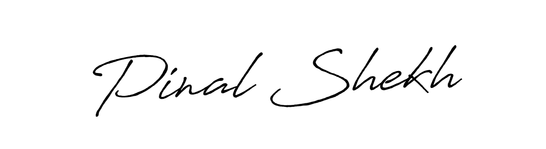Make a beautiful signature design for name Pinal Shekh. With this signature (Antro_Vectra_Bolder) style, you can create a handwritten signature for free. Pinal Shekh signature style 7 images and pictures png