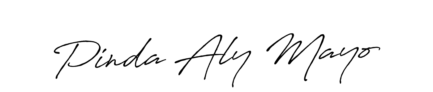 How to make Pinda Aly Mayo name signature. Use Antro_Vectra_Bolder style for creating short signs online. This is the latest handwritten sign. Pinda Aly Mayo signature style 7 images and pictures png