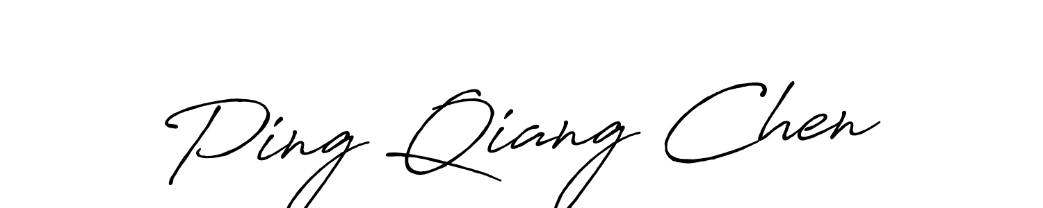 How to make Ping Qiang Chen name signature. Use Antro_Vectra_Bolder style for creating short signs online. This is the latest handwritten sign. Ping Qiang Chen signature style 7 images and pictures png