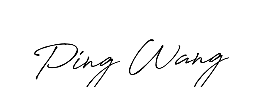 Use a signature maker to create a handwritten signature online. With this signature software, you can design (Antro_Vectra_Bolder) your own signature for name Ping Wang. Ping Wang signature style 7 images and pictures png