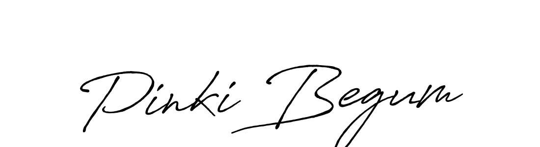Make a beautiful signature design for name Pinki Begum. With this signature (Antro_Vectra_Bolder) style, you can create a handwritten signature for free. Pinki Begum signature style 7 images and pictures png