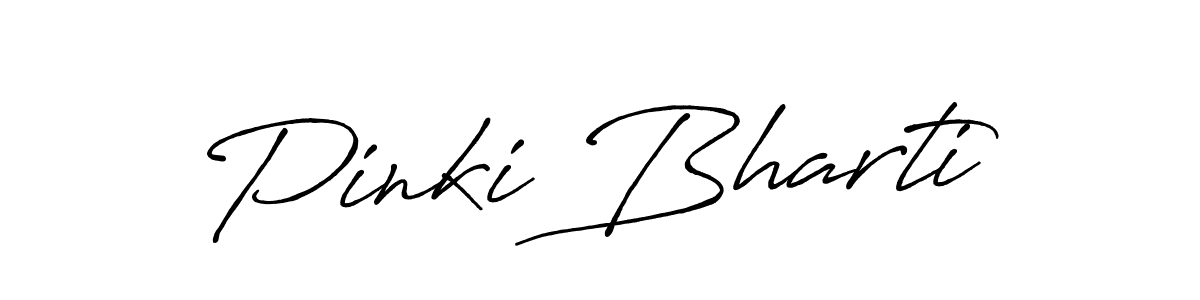 Pinki Bharti stylish signature style. Best Handwritten Sign (Antro_Vectra_Bolder) for my name. Handwritten Signature Collection Ideas for my name Pinki Bharti. Pinki Bharti signature style 7 images and pictures png