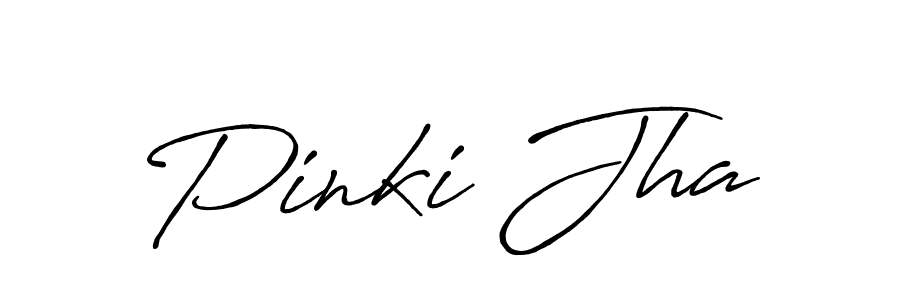 Create a beautiful signature design for name Pinki Jha. With this signature (Antro_Vectra_Bolder) fonts, you can make a handwritten signature for free. Pinki Jha signature style 7 images and pictures png