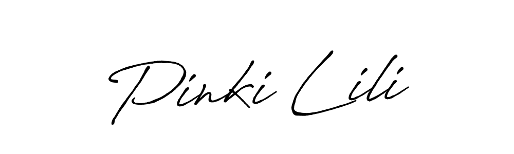 The best way (Antro_Vectra_Bolder) to make a short signature is to pick only two or three words in your name. The name Pinki Lili include a total of six letters. For converting this name. Pinki Lili signature style 7 images and pictures png