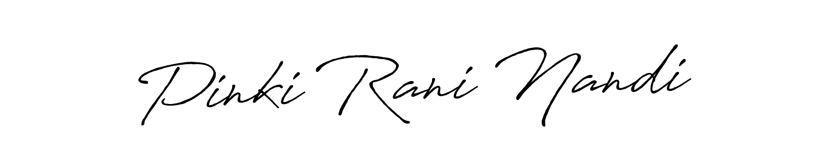 Create a beautiful signature design for name Pinki Rani Nandi. With this signature (Antro_Vectra_Bolder) fonts, you can make a handwritten signature for free. Pinki Rani Nandi signature style 7 images and pictures png