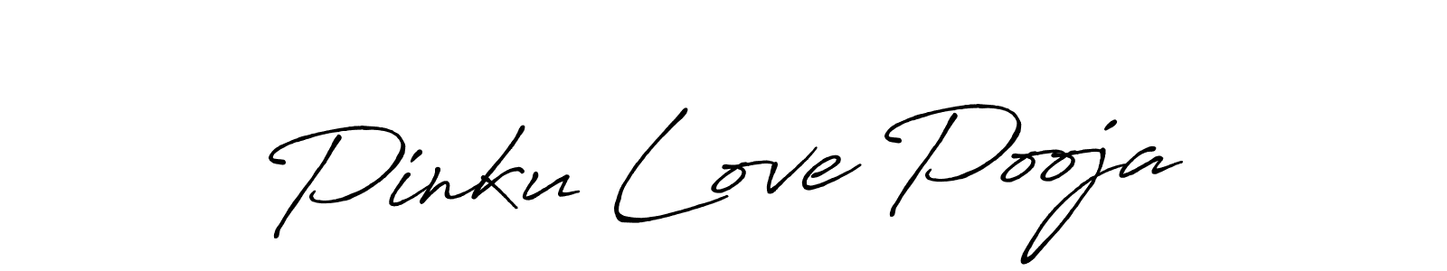 How to make Pinku Love Pooja signature? Antro_Vectra_Bolder is a professional autograph style. Create handwritten signature for Pinku Love Pooja name. Pinku Love Pooja signature style 7 images and pictures png