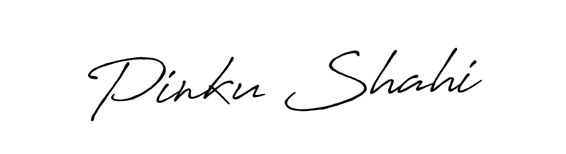 How to make Pinku Shahi name signature. Use Antro_Vectra_Bolder style for creating short signs online. This is the latest handwritten sign. Pinku Shahi signature style 7 images and pictures png