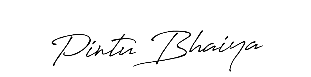 Design your own signature with our free online signature maker. With this signature software, you can create a handwritten (Antro_Vectra_Bolder) signature for name Pintu Bhaiya. Pintu Bhaiya signature style 7 images and pictures png