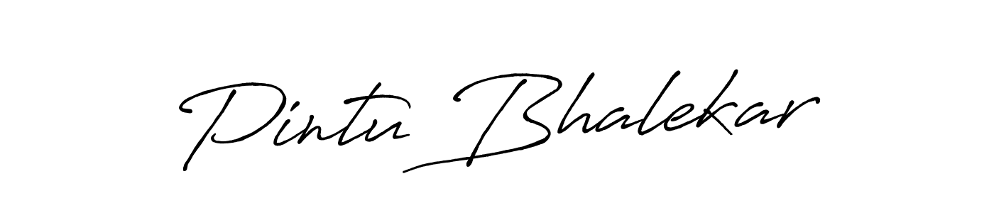 Create a beautiful signature design for name Pintu Bhalekar. With this signature (Antro_Vectra_Bolder) fonts, you can make a handwritten signature for free. Pintu Bhalekar signature style 7 images and pictures png