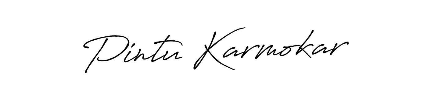 if you are searching for the best signature style for your name Pintu Karmokar. so please give up your signature search. here we have designed multiple signature styles  using Antro_Vectra_Bolder. Pintu Karmokar signature style 7 images and pictures png
