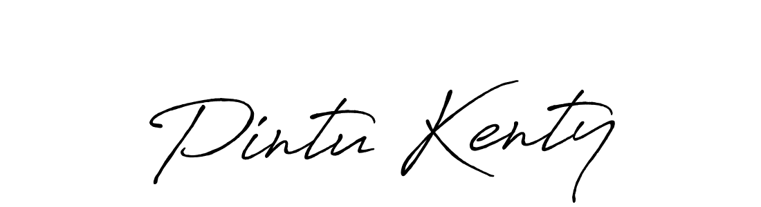 How to make Pintu Kenty name signature. Use Antro_Vectra_Bolder style for creating short signs online. This is the latest handwritten sign. Pintu Kenty signature style 7 images and pictures png