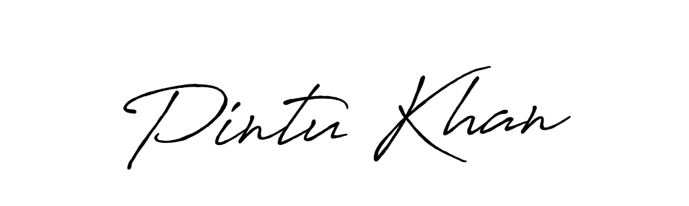 Also we have Pintu Khan name is the best signature style. Create professional handwritten signature collection using Antro_Vectra_Bolder autograph style. Pintu Khan signature style 7 images and pictures png