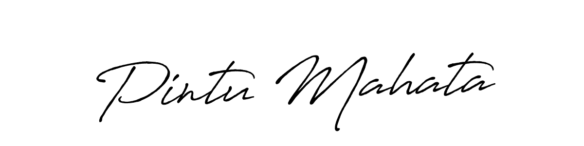 Pintu Mahata stylish signature style. Best Handwritten Sign (Antro_Vectra_Bolder) for my name. Handwritten Signature Collection Ideas for my name Pintu Mahata. Pintu Mahata signature style 7 images and pictures png