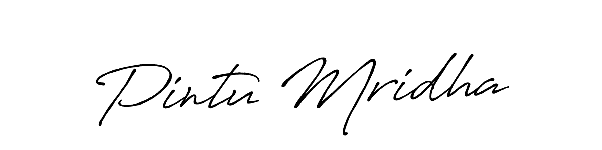 Make a beautiful signature design for name Pintu Mridha. With this signature (Antro_Vectra_Bolder) style, you can create a handwritten signature for free. Pintu Mridha signature style 7 images and pictures png