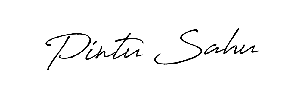 Create a beautiful signature design for name Pintu Sahu. With this signature (Antro_Vectra_Bolder) fonts, you can make a handwritten signature for free. Pintu Sahu signature style 7 images and pictures png