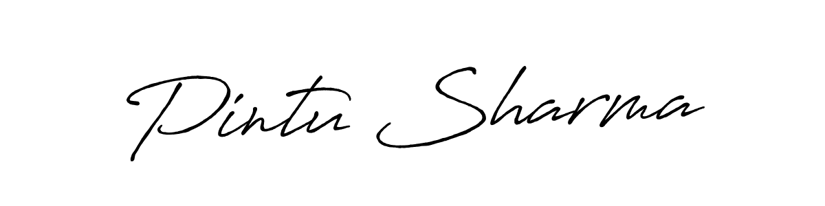 Design your own signature with our free online signature maker. With this signature software, you can create a handwritten (Antro_Vectra_Bolder) signature for name Pintu Sharma. Pintu Sharma signature style 7 images and pictures png