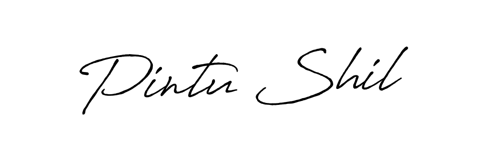 How to make Pintu Shil name signature. Use Antro_Vectra_Bolder style for creating short signs online. This is the latest handwritten sign. Pintu Shil signature style 7 images and pictures png