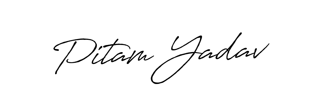 Also You can easily find your signature by using the search form. We will create Pitam Yadav name handwritten signature images for you free of cost using Antro_Vectra_Bolder sign style. Pitam Yadav signature style 7 images and pictures png