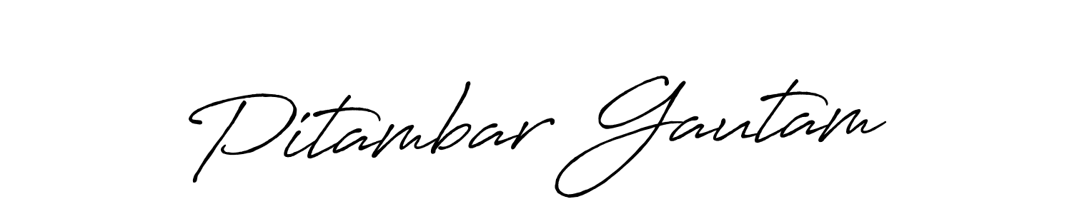 Create a beautiful signature design for name Pitambar Gautam. With this signature (Antro_Vectra_Bolder) fonts, you can make a handwritten signature for free. Pitambar Gautam signature style 7 images and pictures png