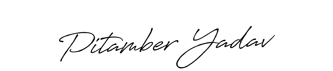 How to make Pitamber Yadav name signature. Use Antro_Vectra_Bolder style for creating short signs online. This is the latest handwritten sign. Pitamber Yadav signature style 7 images and pictures png