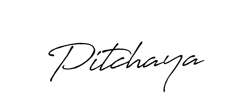 Design your own signature with our free online signature maker. With this signature software, you can create a handwritten (Antro_Vectra_Bolder) signature for name Pitchaya. Pitchaya signature style 7 images and pictures png