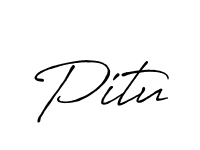 How to make Pitu signature? Antro_Vectra_Bolder is a professional autograph style. Create handwritten signature for Pitu name. Pitu signature style 7 images and pictures png