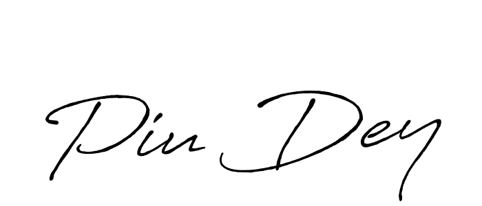 How to make Piu Dey name signature. Use Antro_Vectra_Bolder style for creating short signs online. This is the latest handwritten sign. Piu Dey signature style 7 images and pictures png