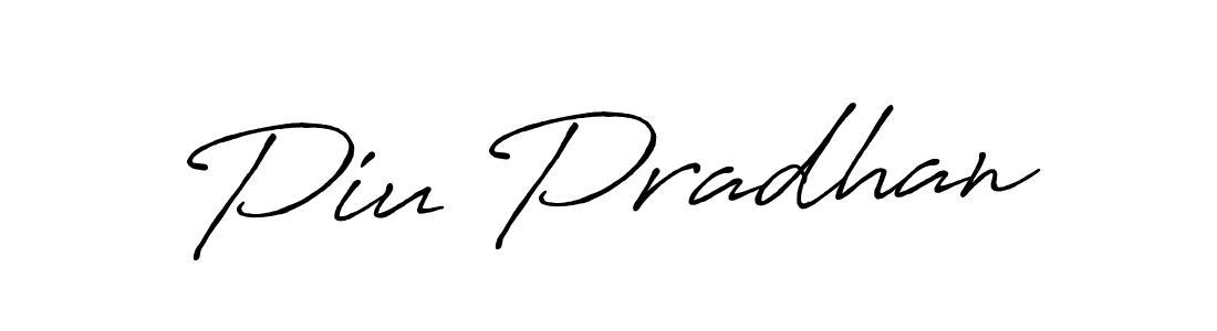 Piu Pradhan stylish signature style. Best Handwritten Sign (Antro_Vectra_Bolder) for my name. Handwritten Signature Collection Ideas for my name Piu Pradhan. Piu Pradhan signature style 7 images and pictures png