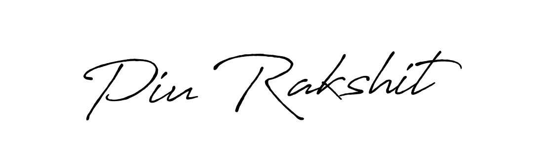 How to make Piu Rakshit name signature. Use Antro_Vectra_Bolder style for creating short signs online. This is the latest handwritten sign. Piu Rakshit signature style 7 images and pictures png