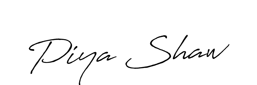 How to make Piya Shaw name signature. Use Antro_Vectra_Bolder style for creating short signs online. This is the latest handwritten sign. Piya Shaw signature style 7 images and pictures png