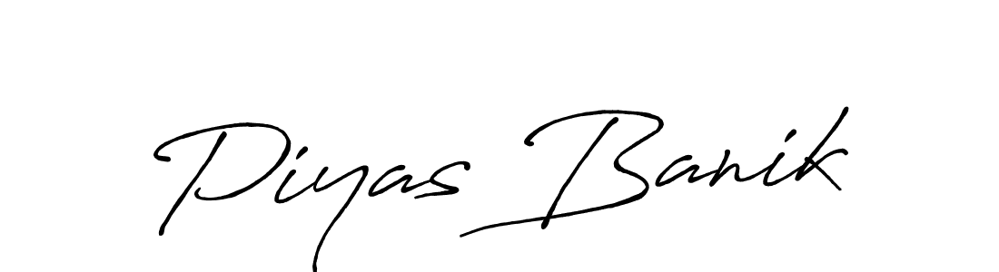 Create a beautiful signature design for name Piyas Banik. With this signature (Antro_Vectra_Bolder) fonts, you can make a handwritten signature for free. Piyas Banik signature style 7 images and pictures png