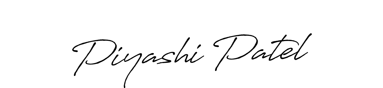 How to make Piyashi Patel name signature. Use Antro_Vectra_Bolder style for creating short signs online. This is the latest handwritten sign. Piyashi Patel signature style 7 images and pictures png